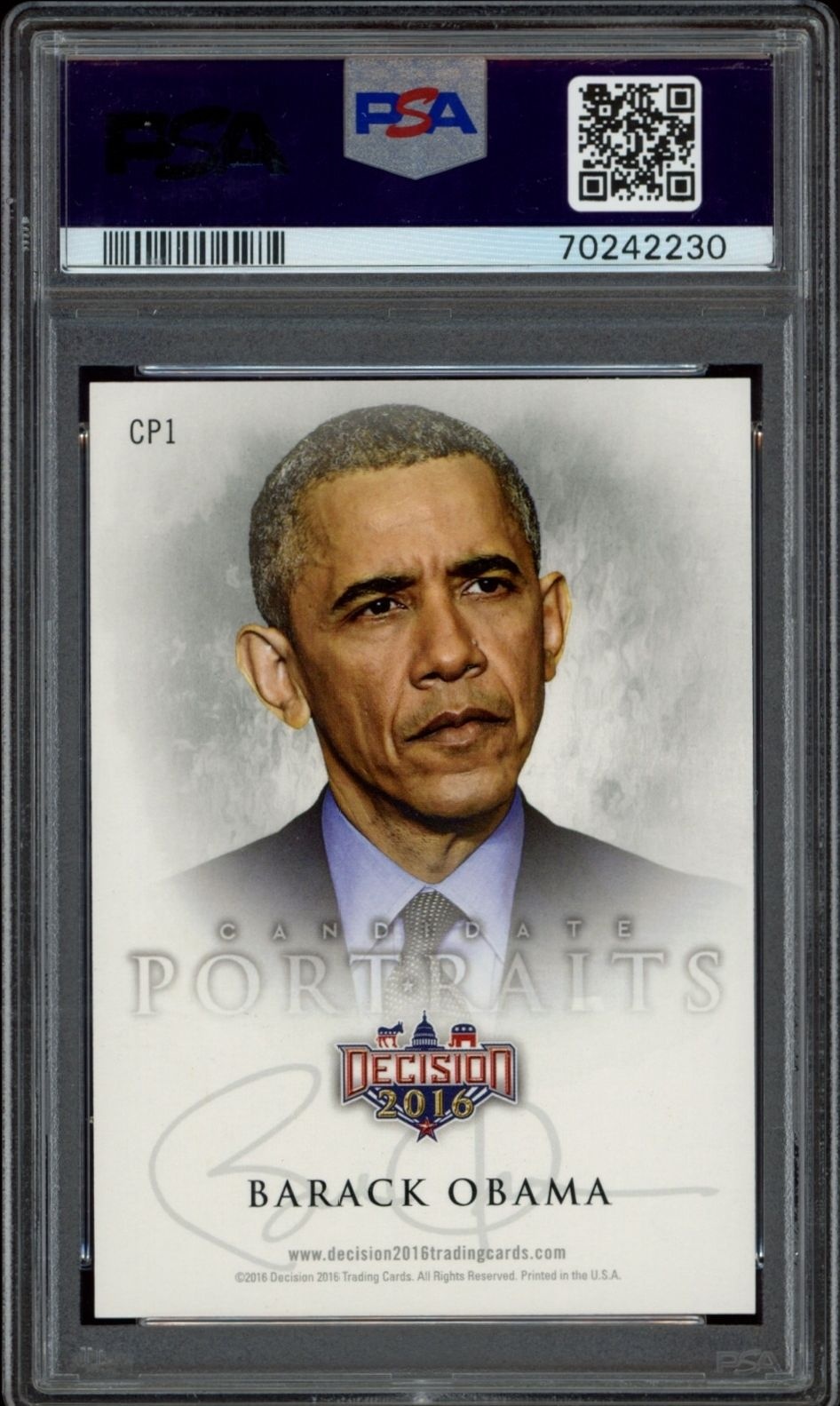 2016 Leaf Decision Barack Obama #CP1 political trading card back