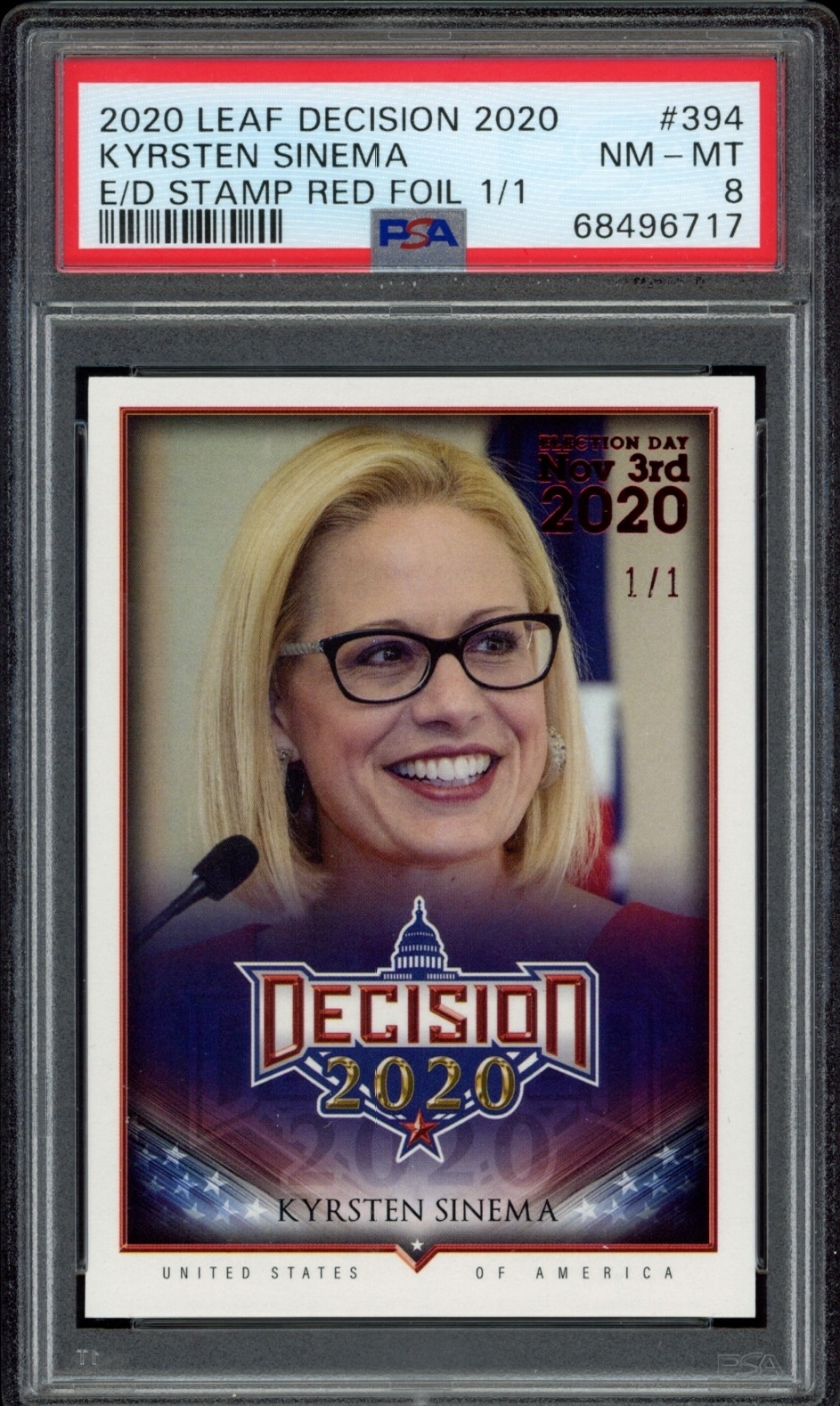 2020 Leaf Decision Kyrsten Sinema #394 trading card