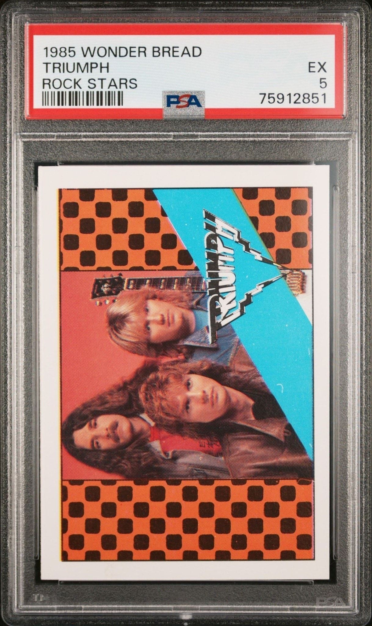 1985 Wonder Bread Rock Stars Triumph #NA entertainment trading card front