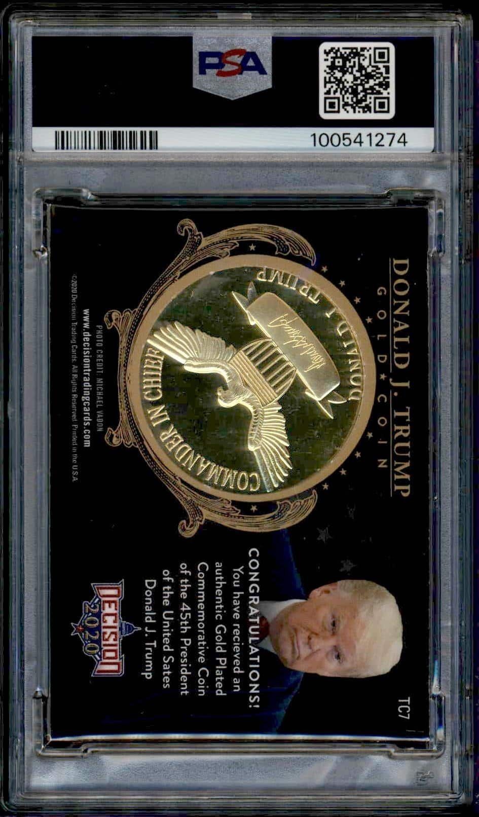 2020 Leaf Decision Series 2 Donald J. Trump #TC7 political trading card back
