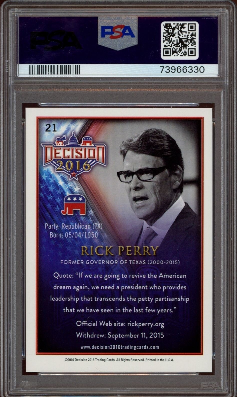 Rick Perry - Back