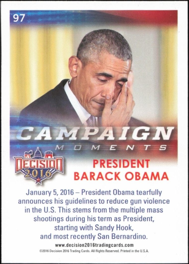 2016 Leaf Decision Barack Obama #97 political trading card back