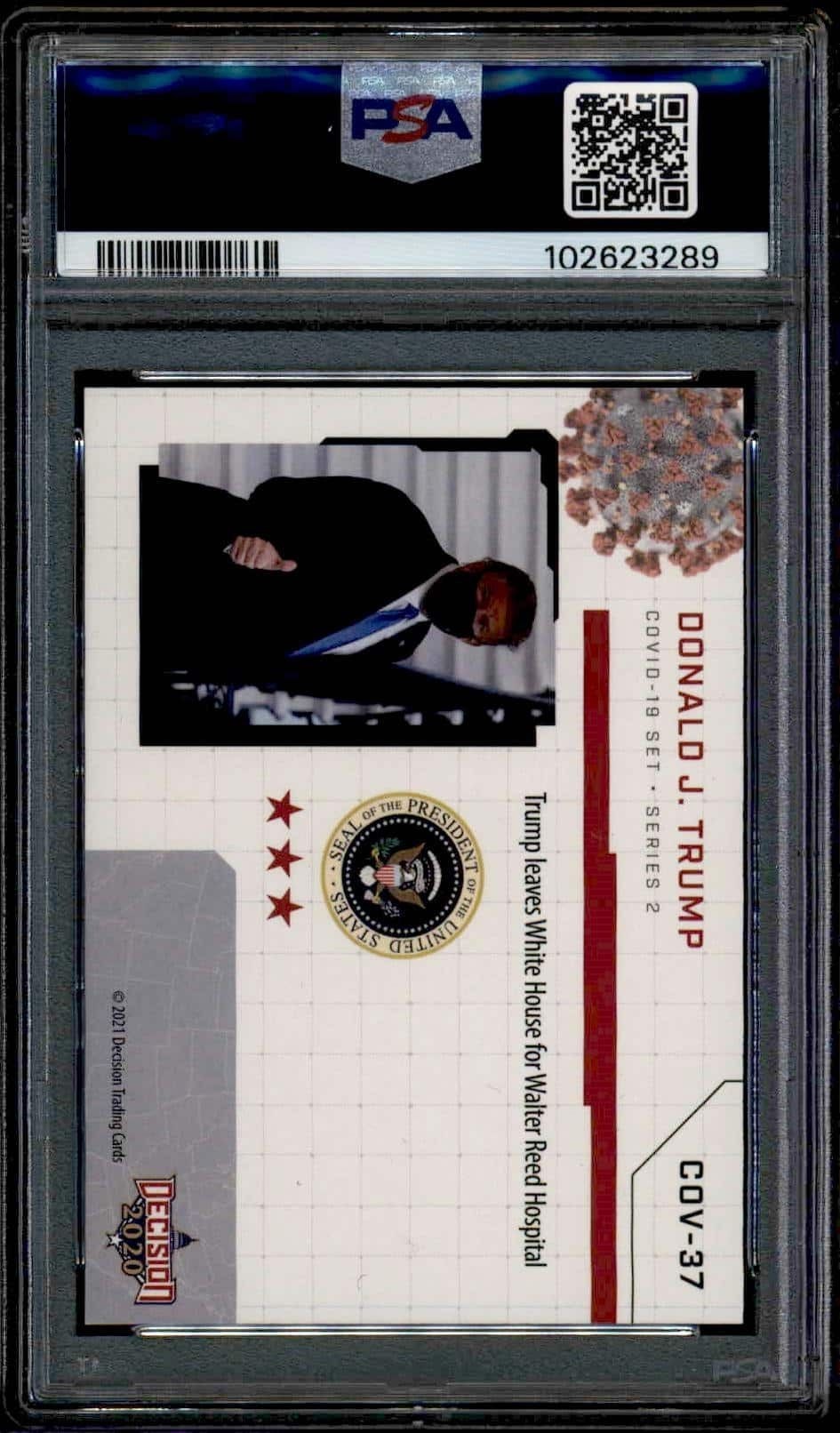 2021 Leaf Decision Series 2 Donald J. Trump #COV-37 political trading card back