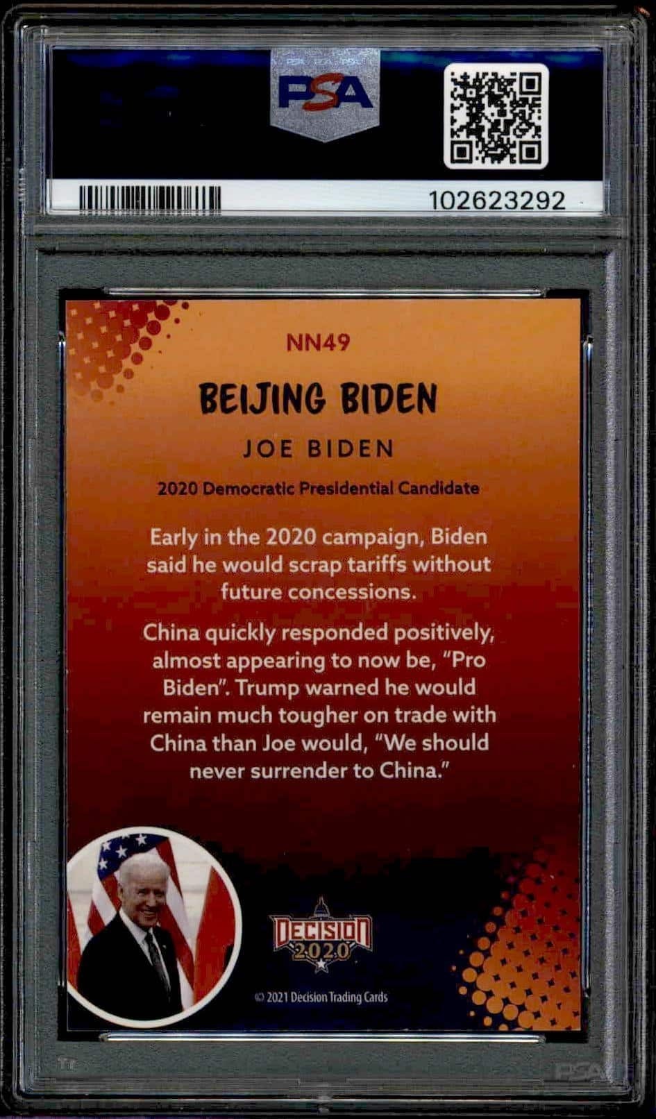 2021 Leaf Decision Series 2 Joe Biden #NN49 political trading card back