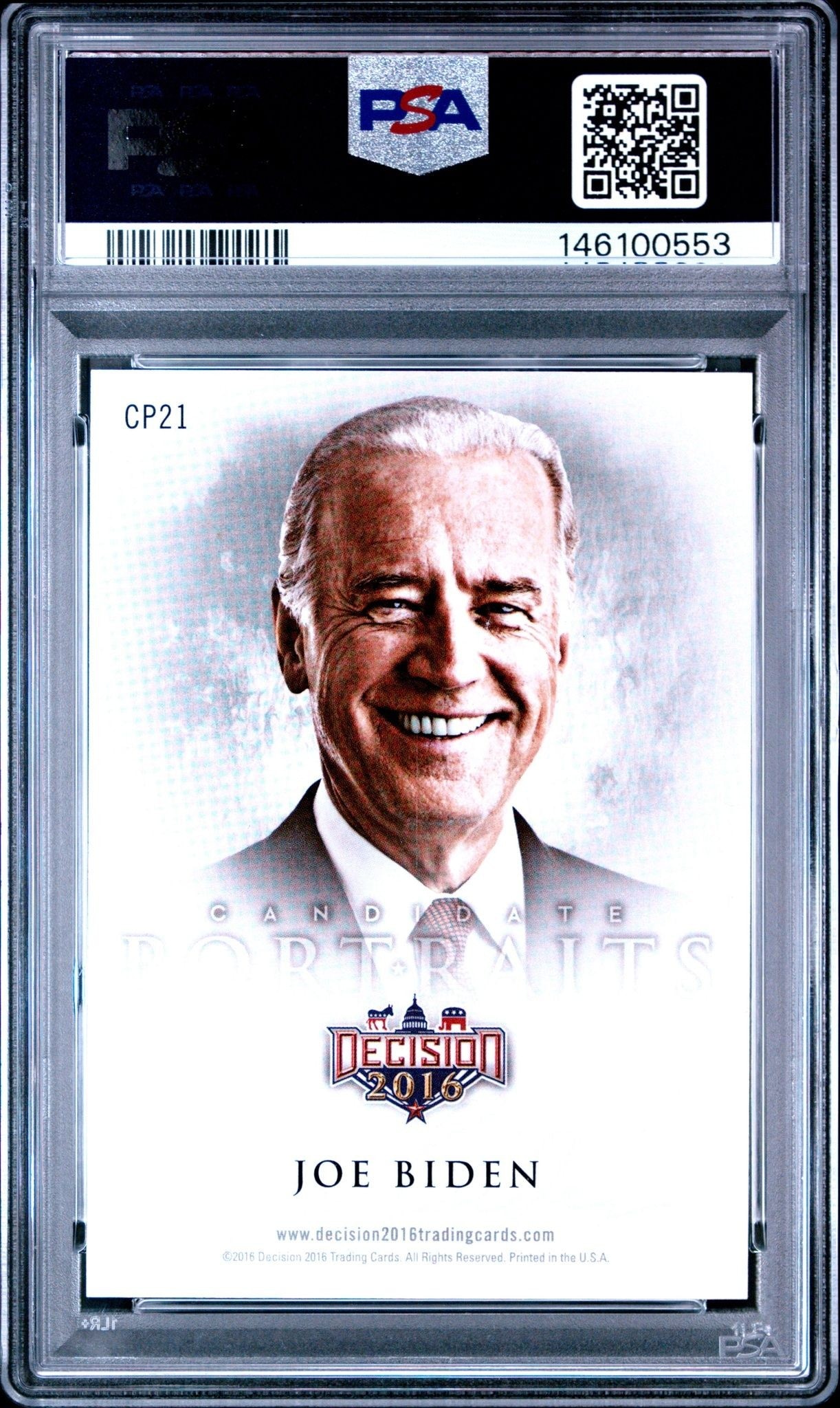 2022 Leaf Decision 2022 Joe Biden #CP21 political trading card back