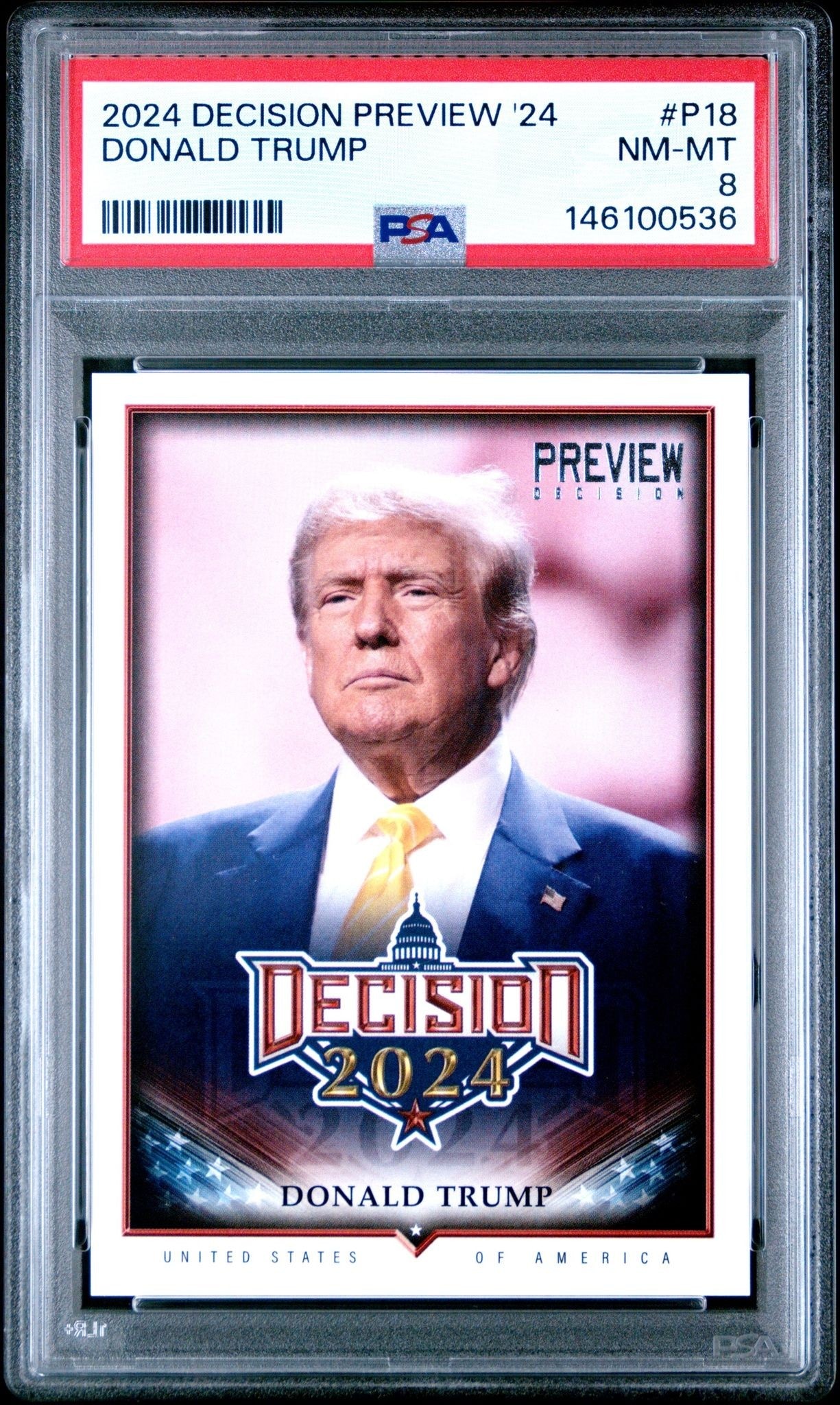 2024 Leaf Decision Preview Donald Trump #P18 trading card