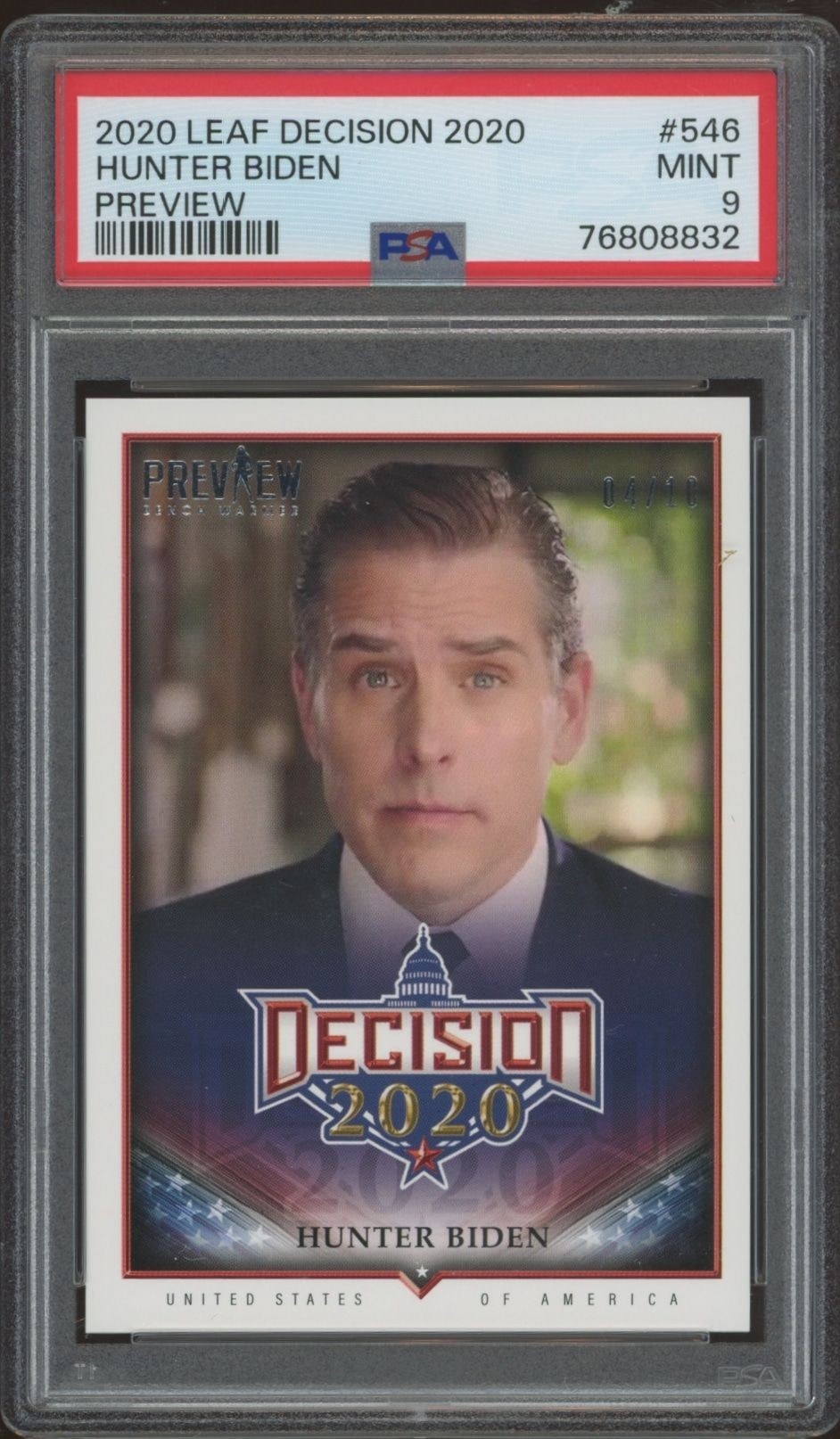 2020 Leaf Decision Hunter Biden #546 trading card