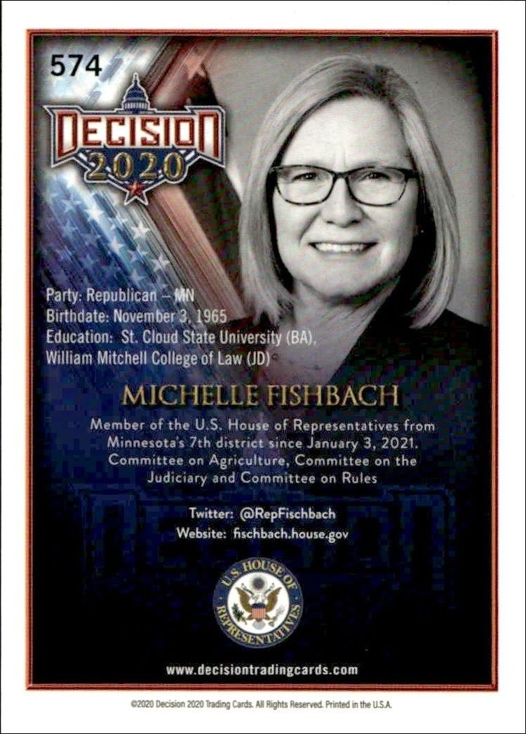 2020 Leaf Decision Series 2 Michelle Fishbach #574 other non-sport trading card back