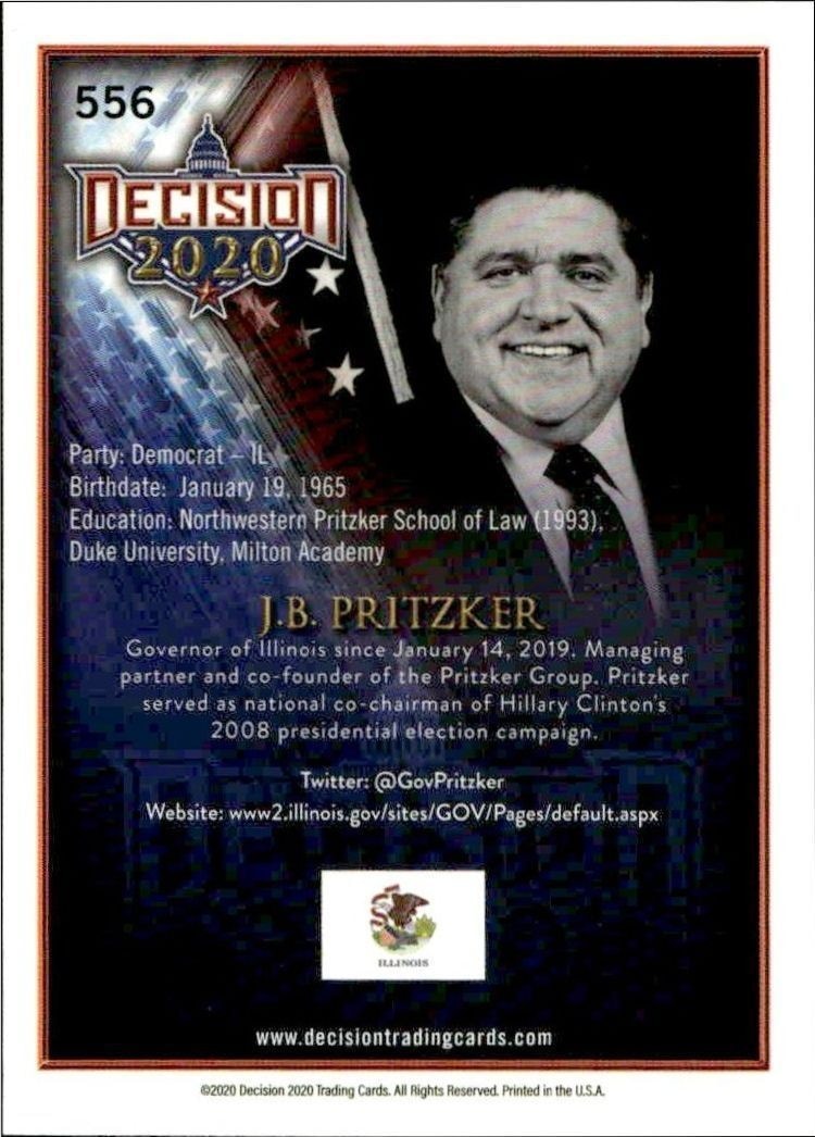 2020 Leaf Decision Series 2 J.B. Pritzker #556 other non-sport trading card back