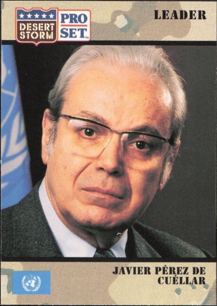 1991 Pro-Set Desert Storm Javier Pérez de Cuéllar #77 trading card