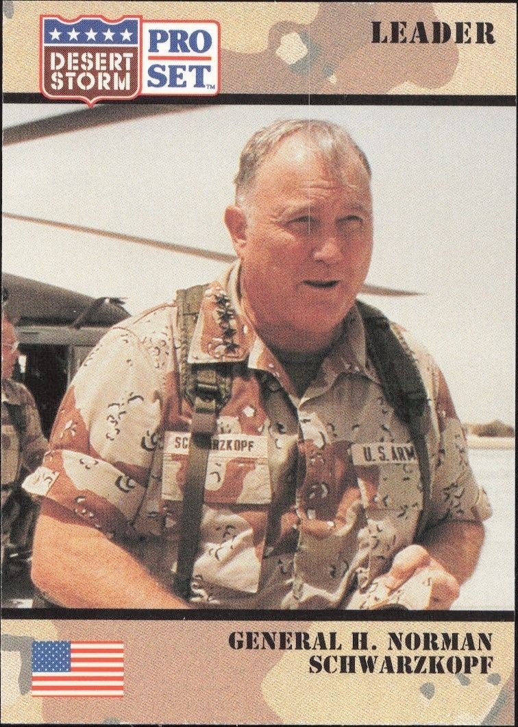 1991 Pro-Set Desert Storm General H. Norman Schwarzkopf #89 trading card