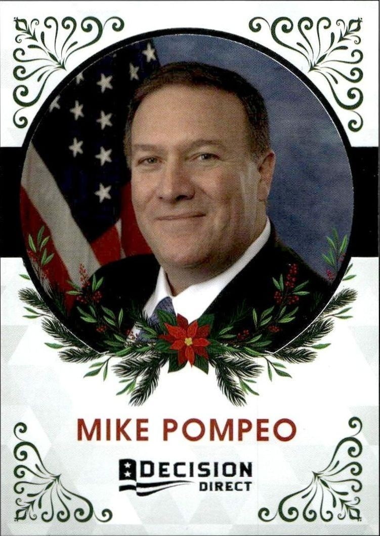 2020 Leaf Decision Direct Holiday Mike Pompeo #15 trading card