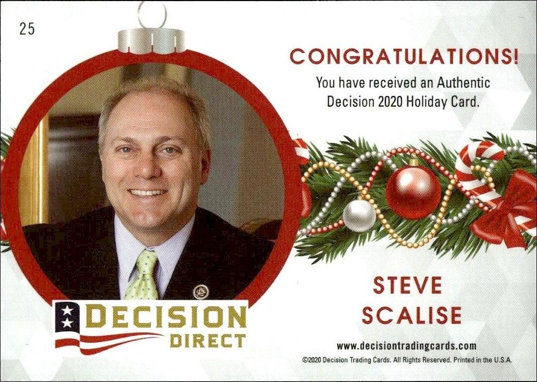 2020 Leaf Decision Direct Holiday Steve Scalise #25 political trading card back