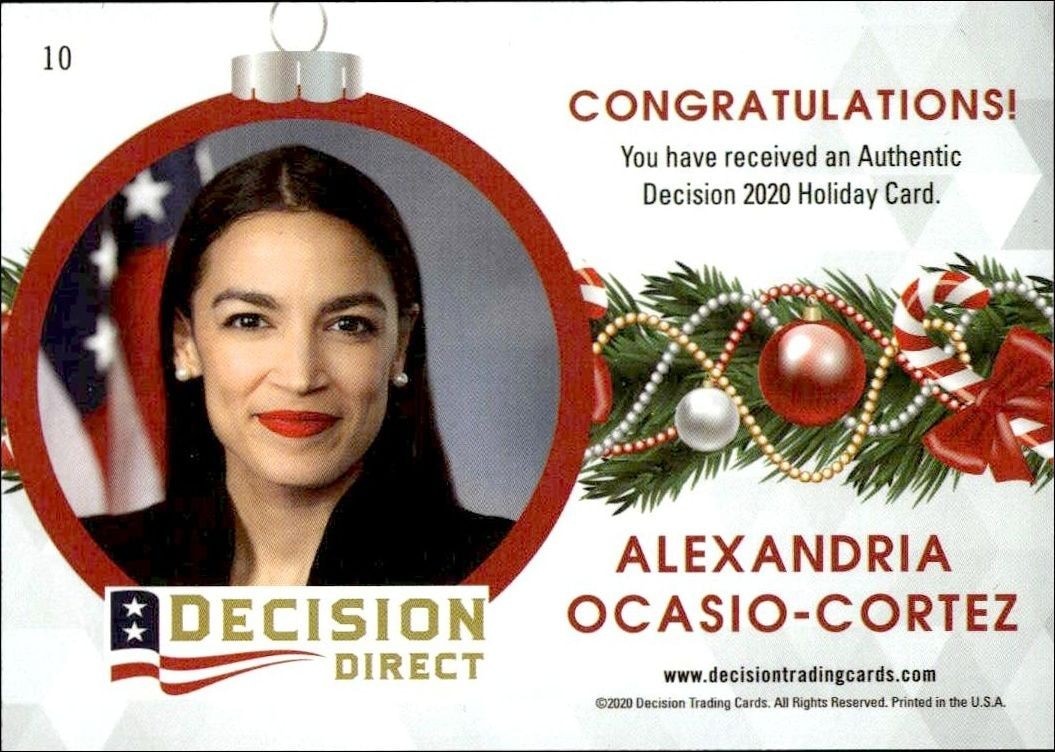 2020 Leaf Decision Direct Holiday Alexandria Ocasio-Cortez #10 political trading card back