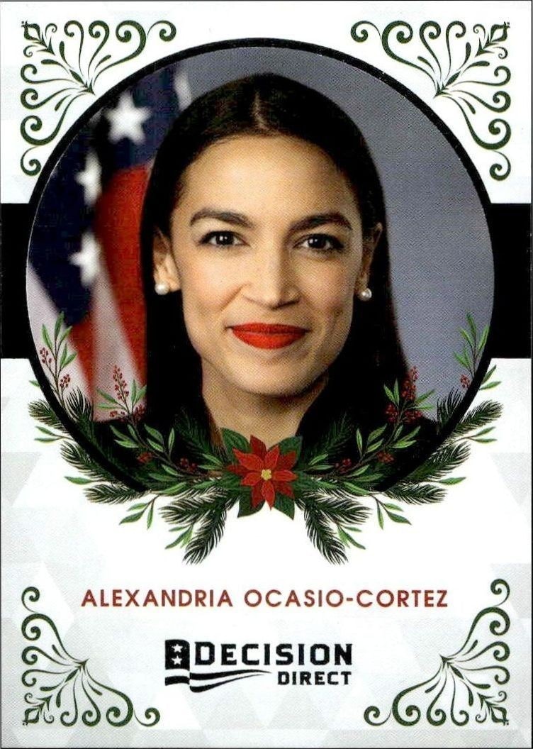 2020 Leaf Decision Direct Holiday Alexandria Ocasio-Cortez #10 trading card