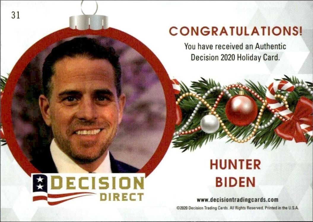 2020 Leaf Decision Direct Holiday Hunter Biden #31 political trading card back