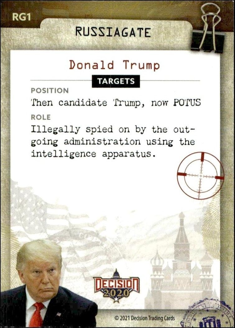 2021 Leaf Decision Series 2 Donald Trump #RG1 political trading card back
