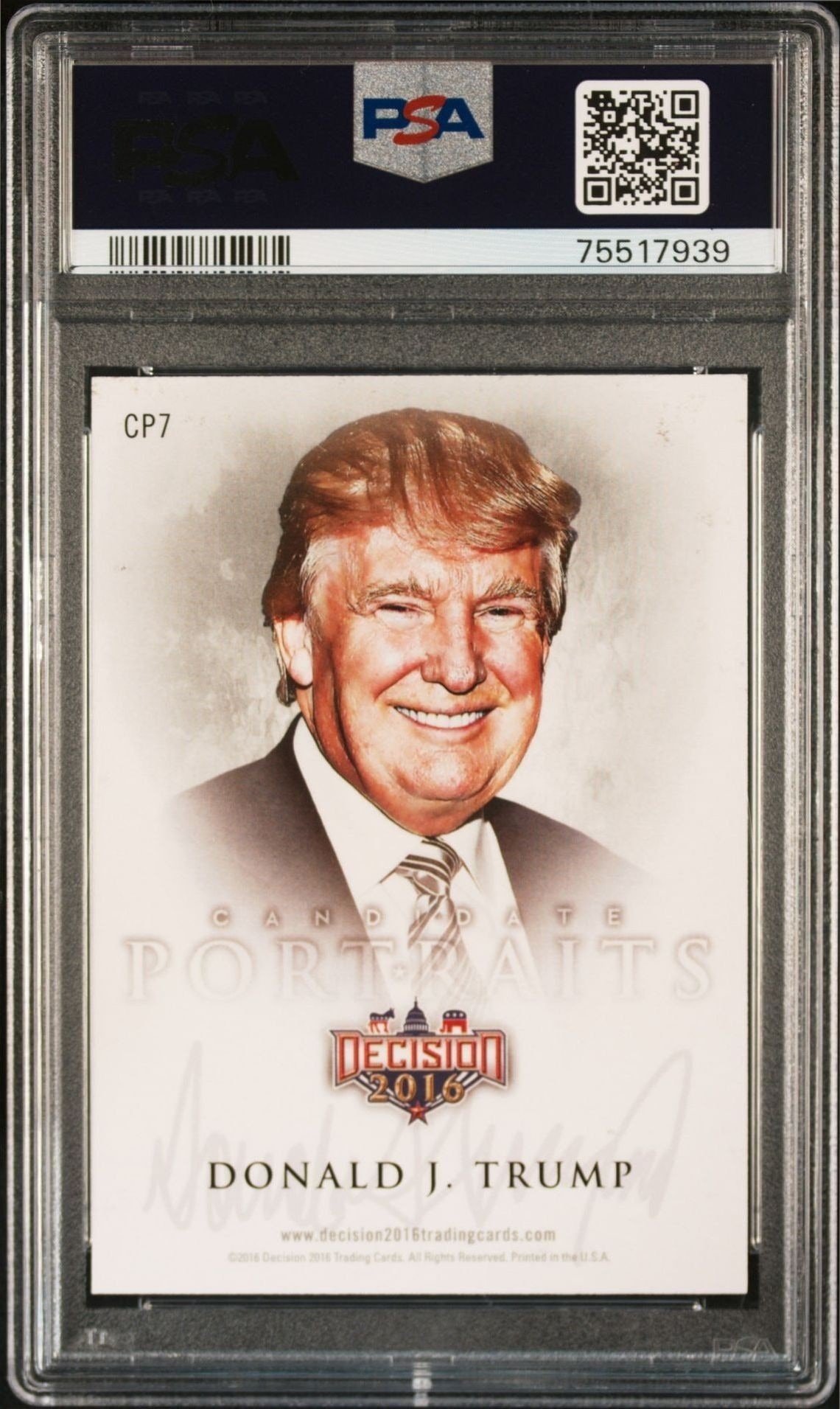 2016 Leaf Decision Donald Trump #CP7 political trading card back
