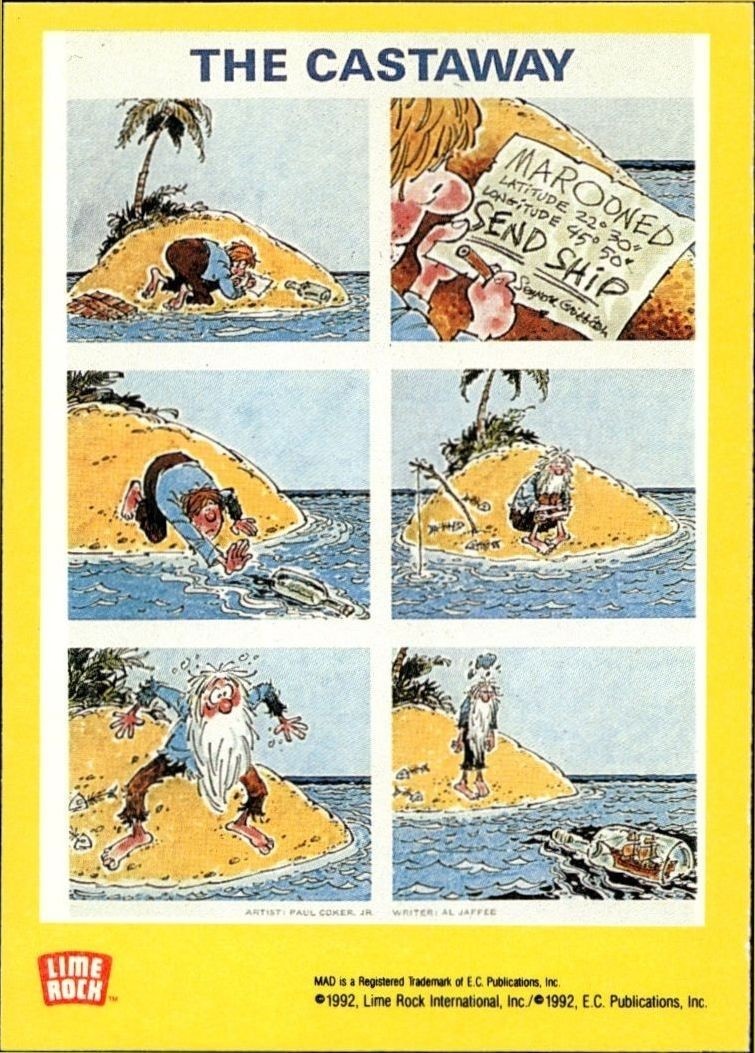 1992 Lime Rock Mad Magazine Mad No. 153 (Sept. '72) #153 entertainment trading card back