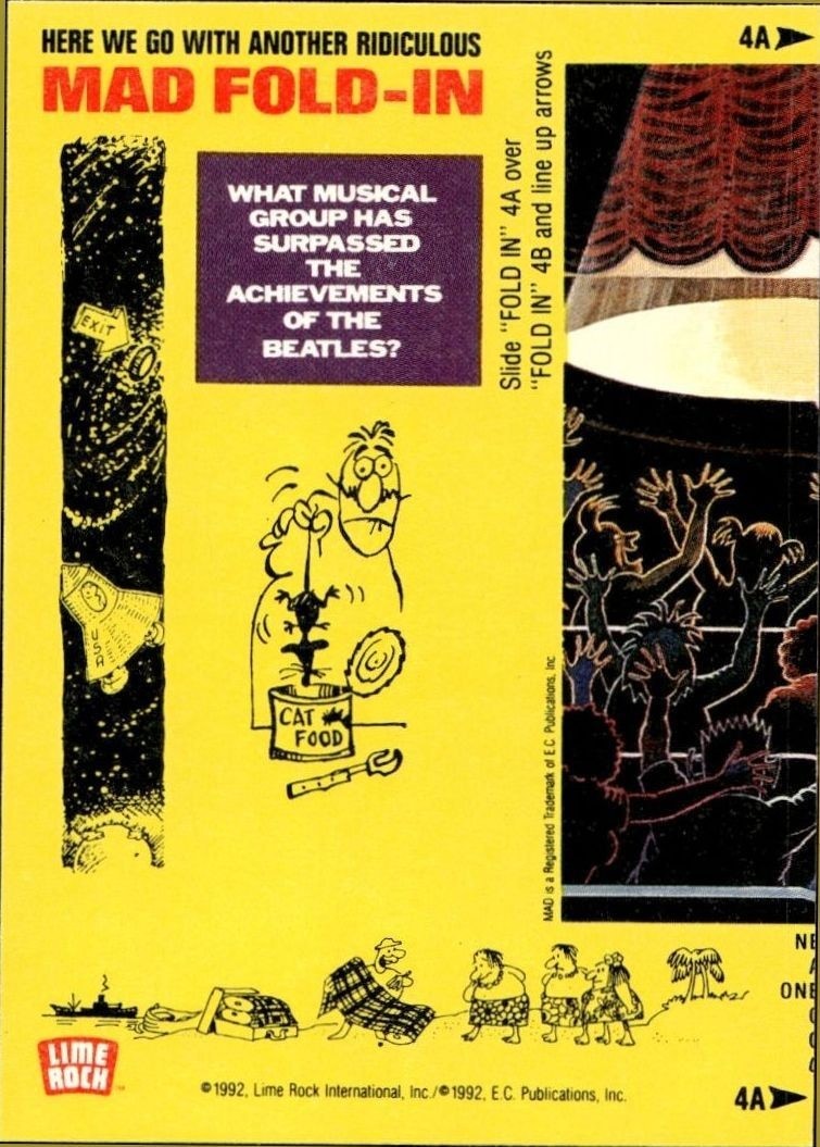 1992 Lime Rock Mad Magazine Mad No. 123 (Dec. '68) #4A entertainment trading card back