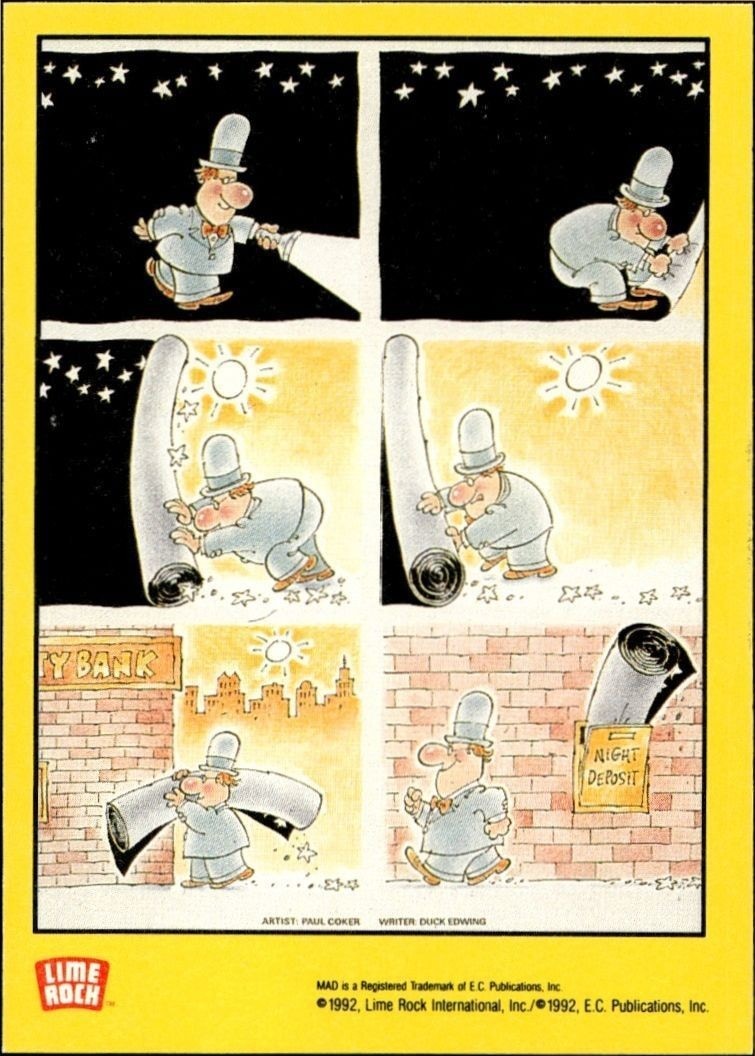 1992 Lime Rock Mad Magazine Mad No. 190 (April '77) #190 entertainment trading card back