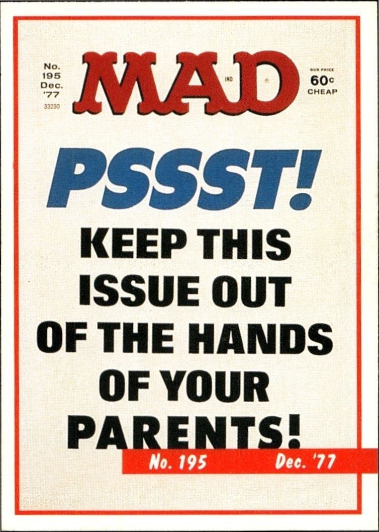 1992 Lime Rock Mad Magazine Mad No. 195 (Dec. '77) #195 entertainment trading card front