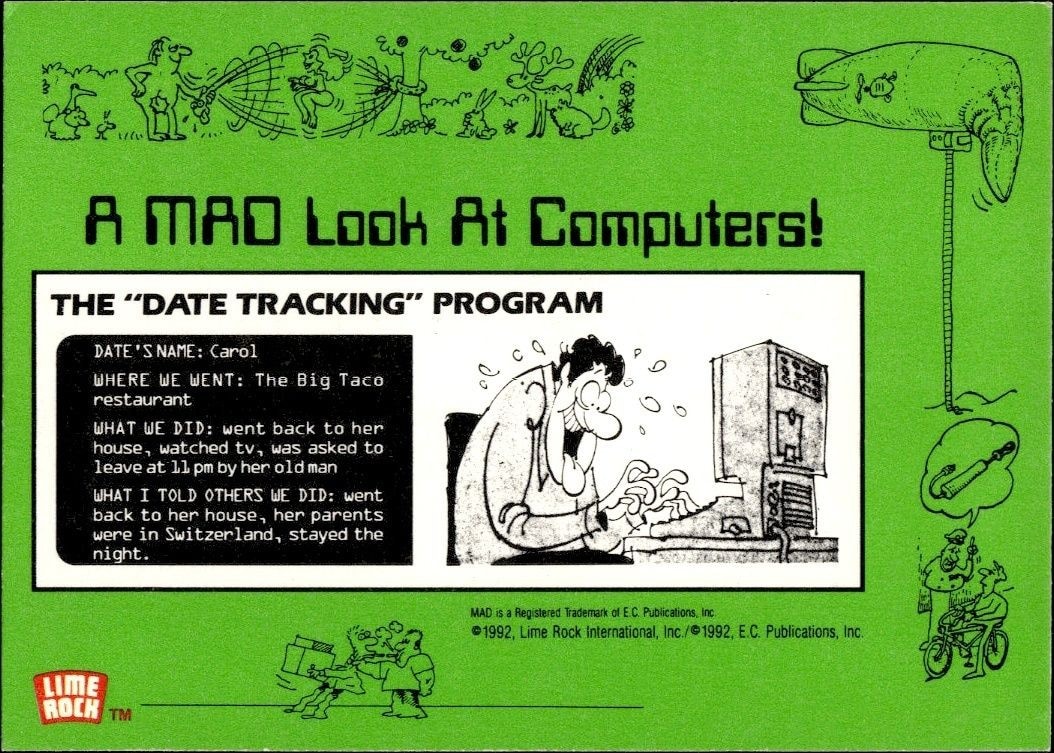 1992 Lime Rock Mad Magazine Mad No. 27 (April 1956) #27 entertainment trading card back