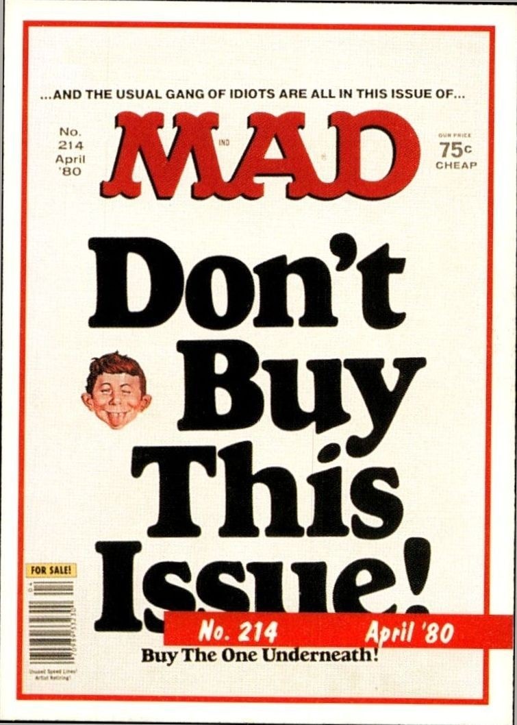 1992 Lime Rock Mad Magazine Mad No. 214 (April '80) #214 entertainment trading card front
