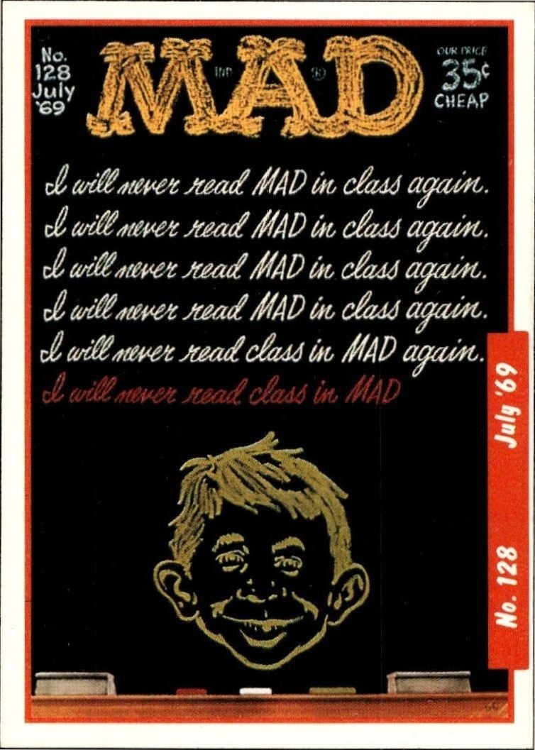 1992 Lime Rock Mad Magazine Mad No. 128 (July '69) #128 entertainment trading card front