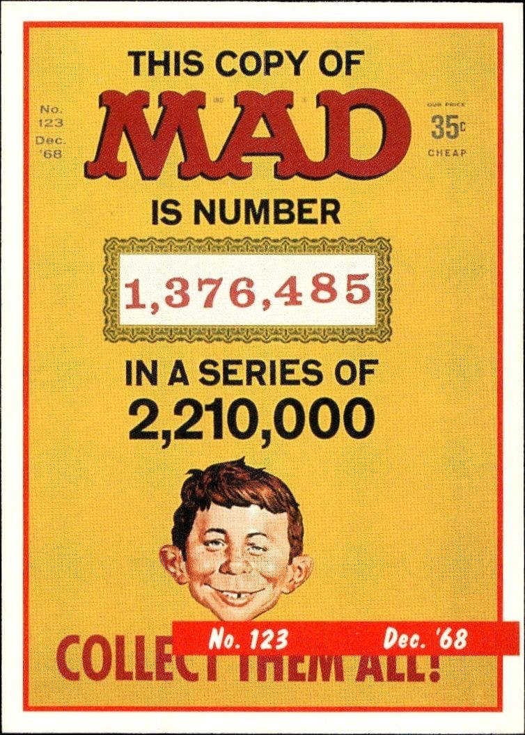 1992 Lime Rock Mad Magazine Mad No. 123 (Dec. '68) #4A entertainment trading card front