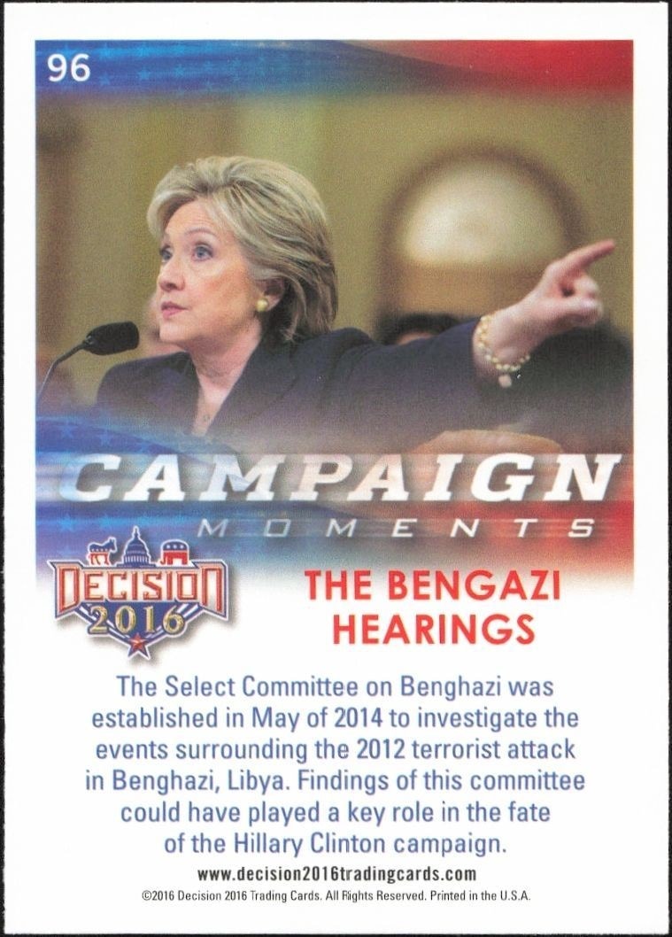 2016 Leaf Decision Hillary Clinton #96 political trading card back