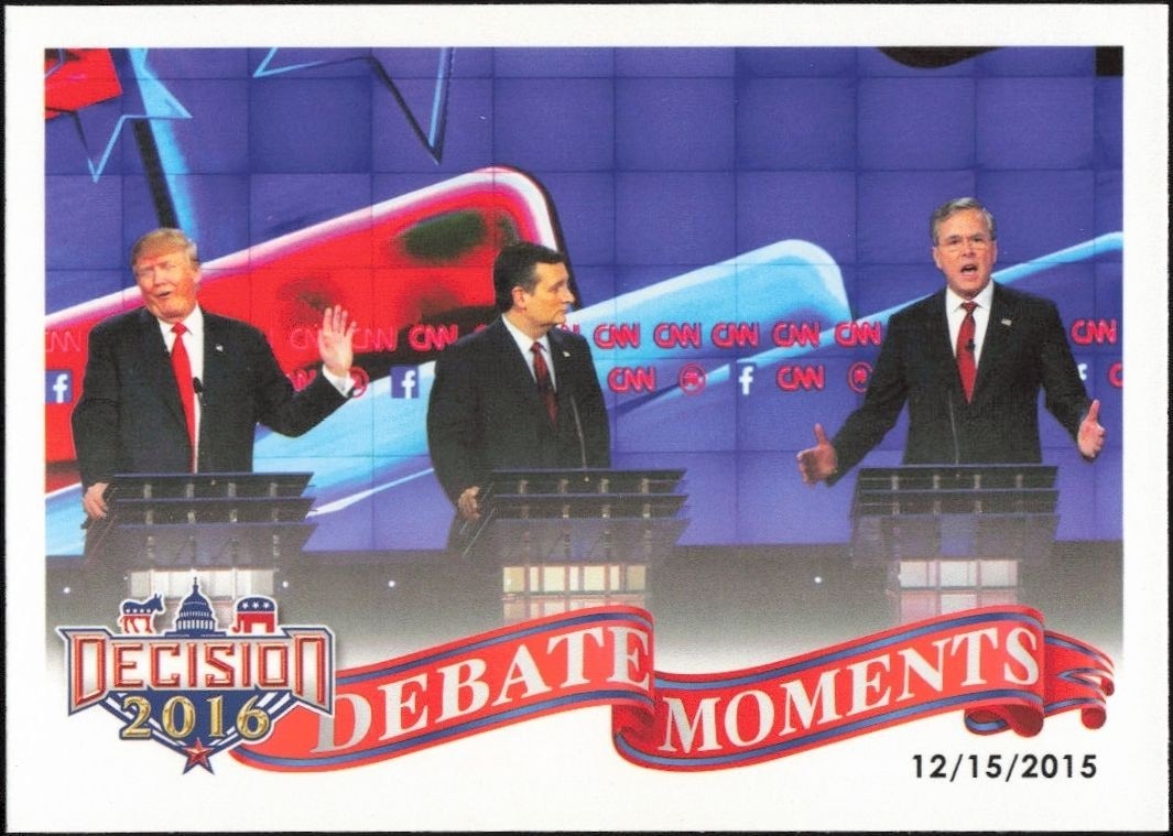 2016 Leaf Decision December 15, 2015 Debate #72 political trading card front