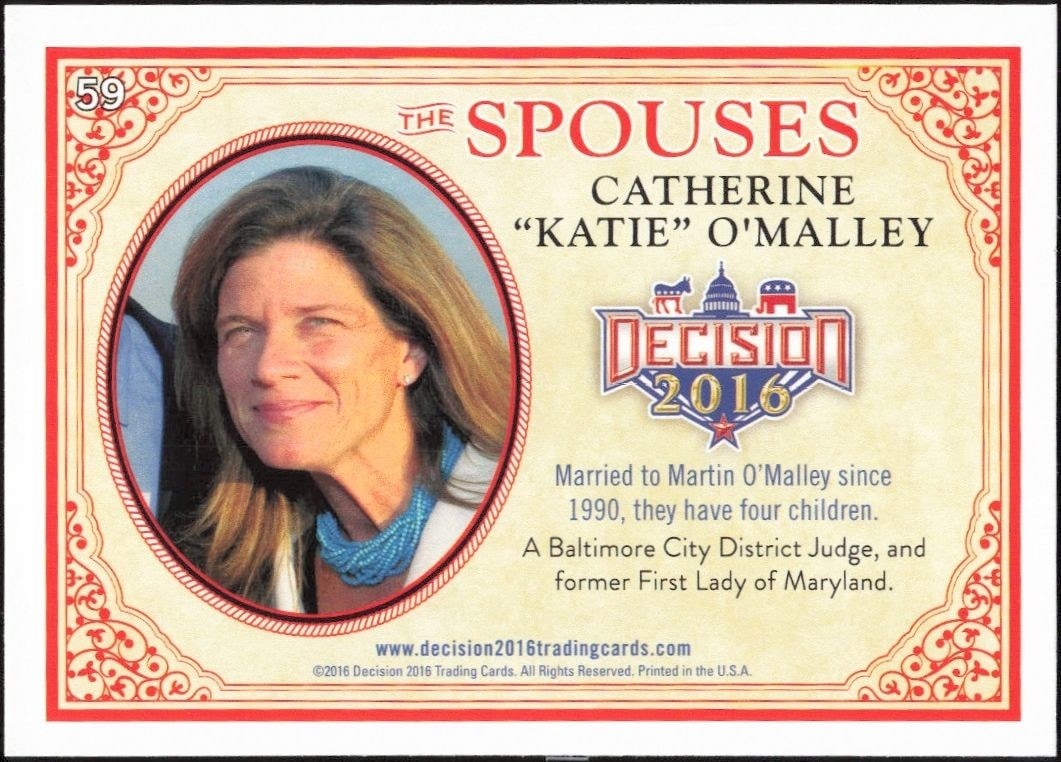 2016 Leaf Decision Katie O'Malley #59 political trading card back