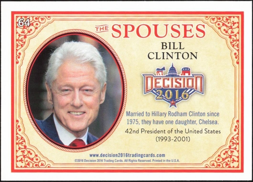2016 Leaf Decision Bill Clinton #64 political trading card back