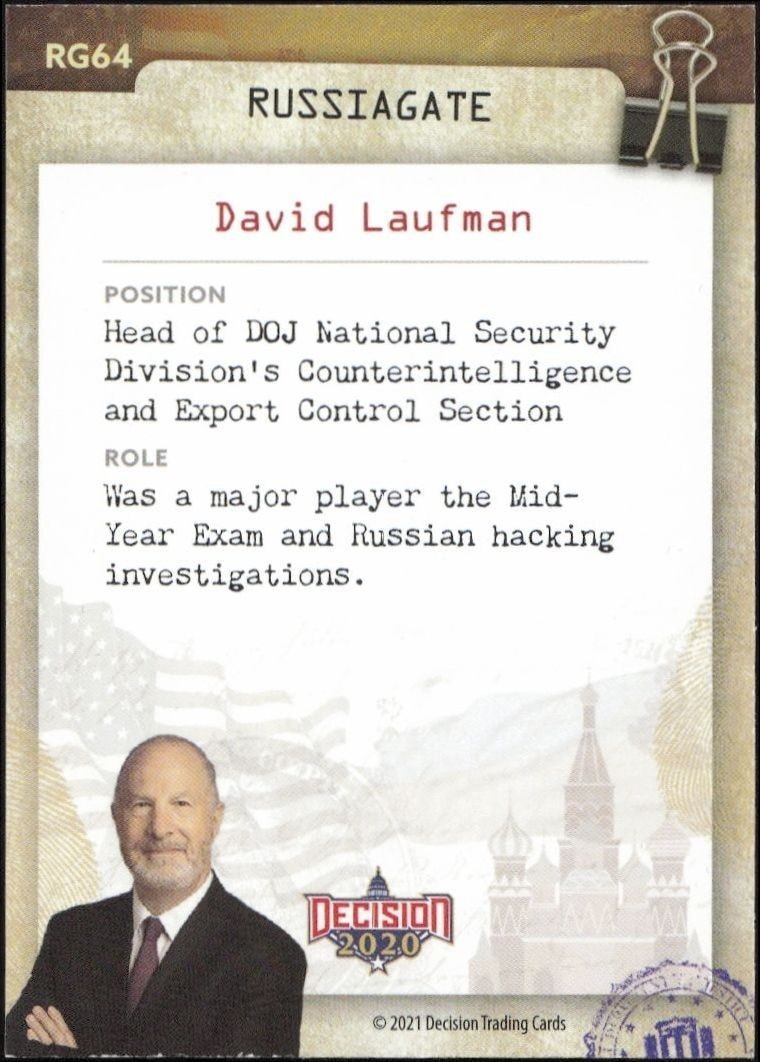 2020 Leaf Decision Series 2 David Laufman #RG64 political trading card back