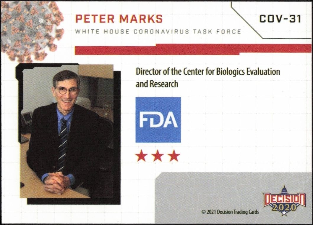 2020 Leaf Decision Series 2 White House Coronavirus Task Force #COV-31 political trading card back