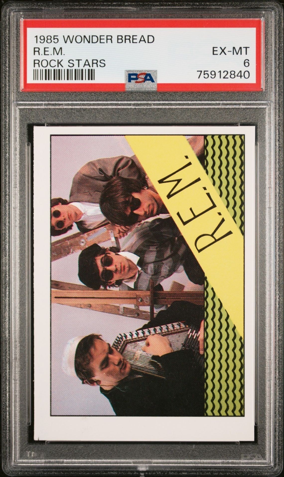1985 Wonder-Bread Rock Stars R.E.M. trading card