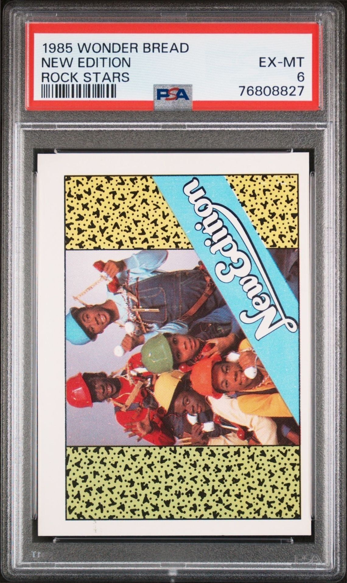 1985 Wonder-Bread Rock Stars New Edition trading card