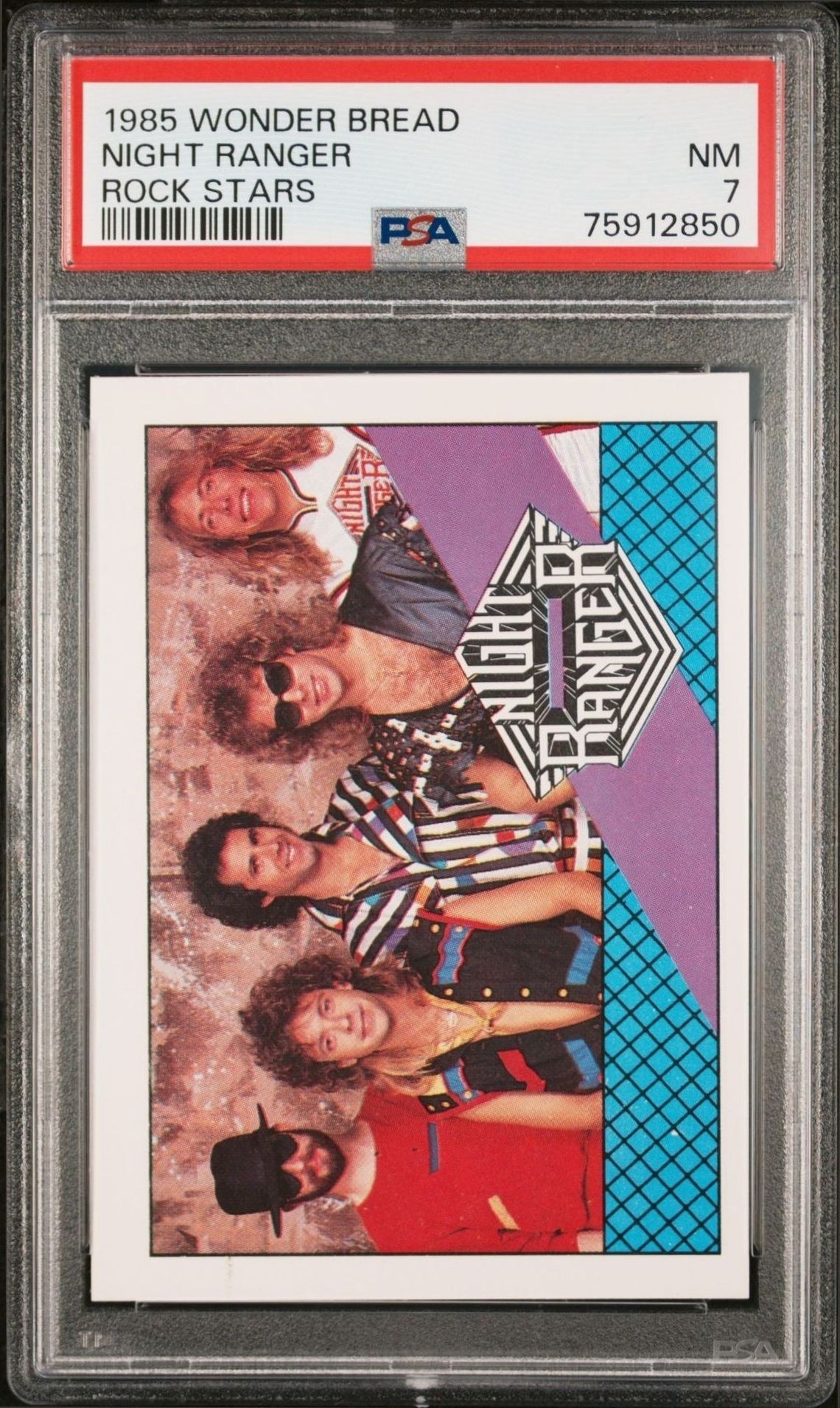 1985 Wonder-Bread Rock Stars Night Ranger trading card