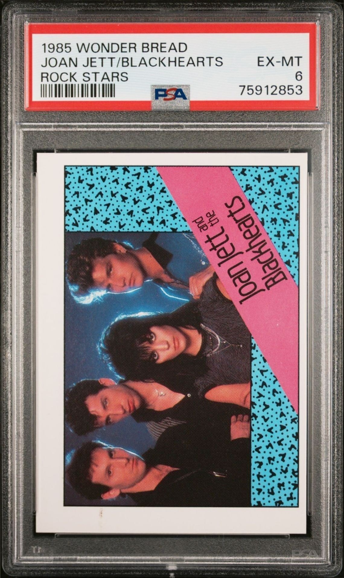 1985 Wonder-Bread Rock Stars Joan Jett And The Blackhearts trading card
