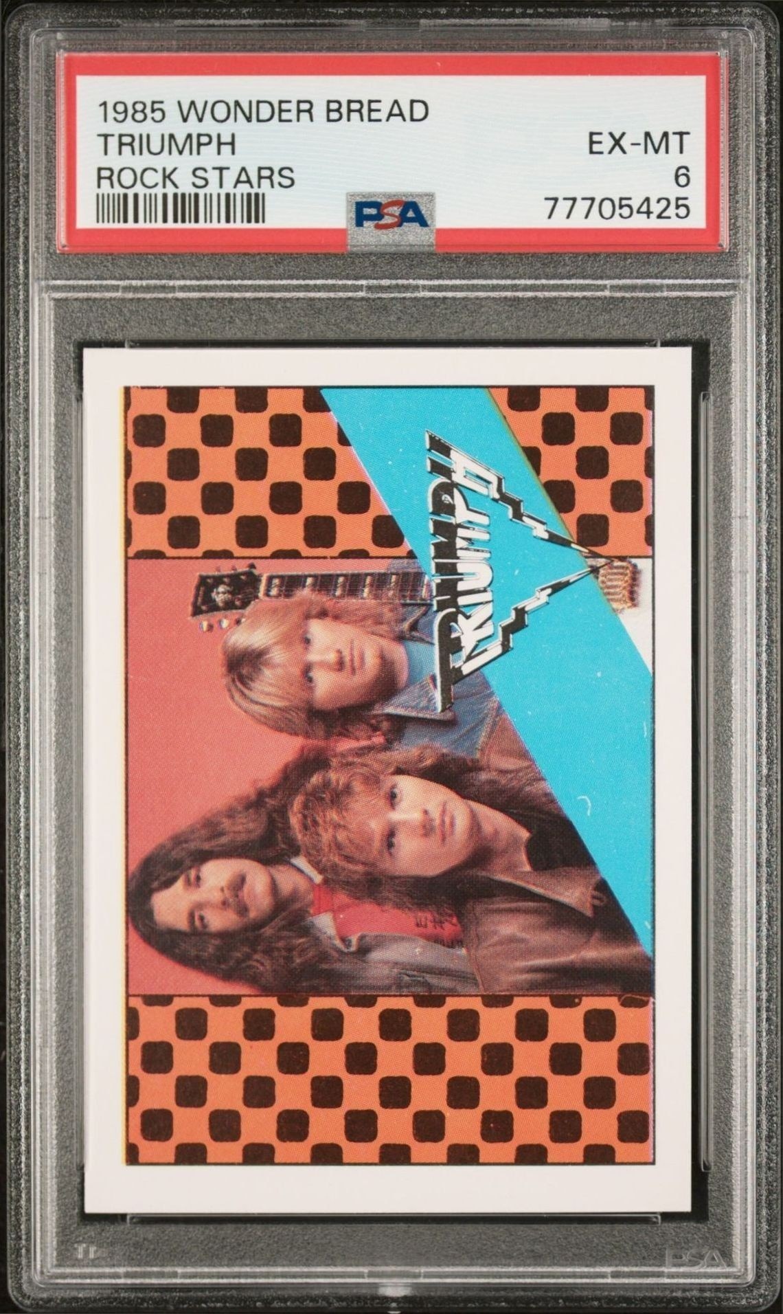 1985 Wonder-Bread Rock Stars Triumph trading card