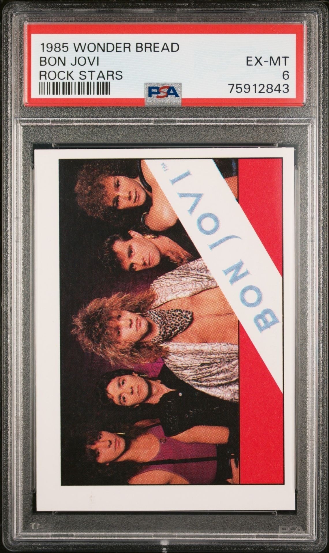 1985 Wonder-Bread Rock Stars Bon Jovi trading card