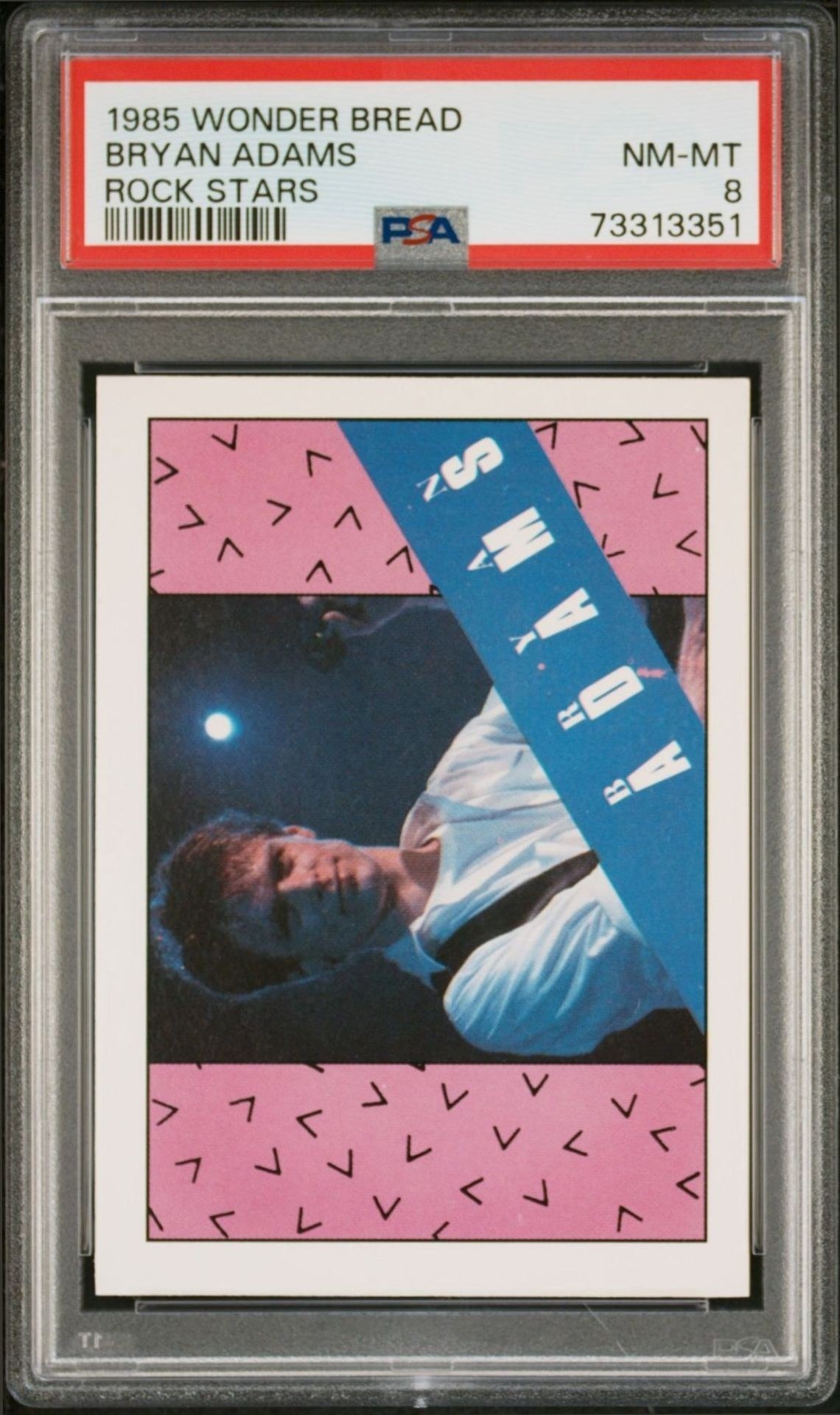 1985 Wonder-Bread Rock Stars Bryan Adams trading card