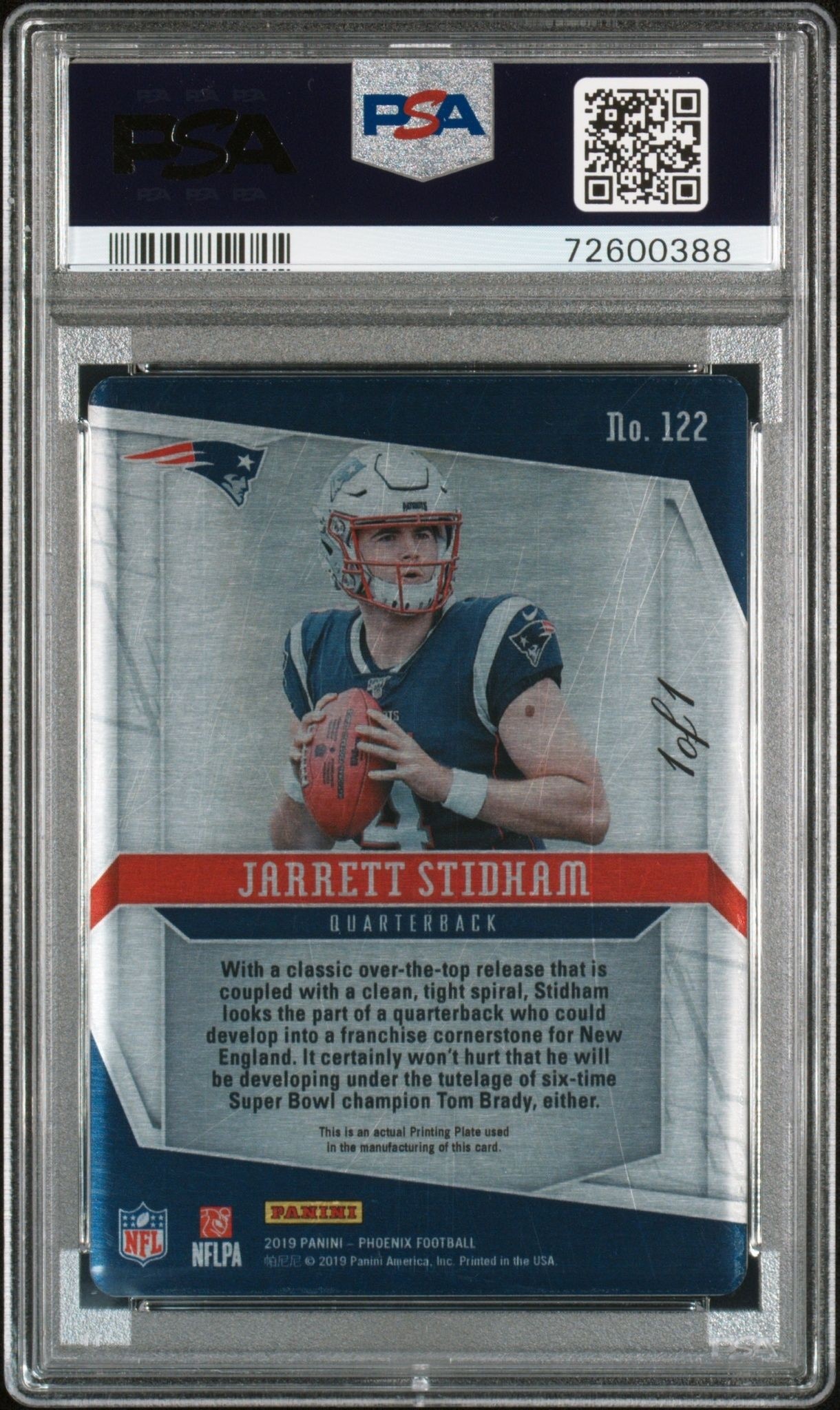 2019 Panini Phoenix Jarrett Stidham #122 football trading card back