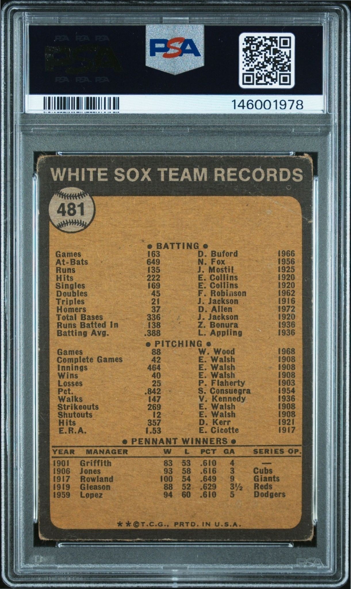 1973 Topps Harry Caray #481 baseball trading card back