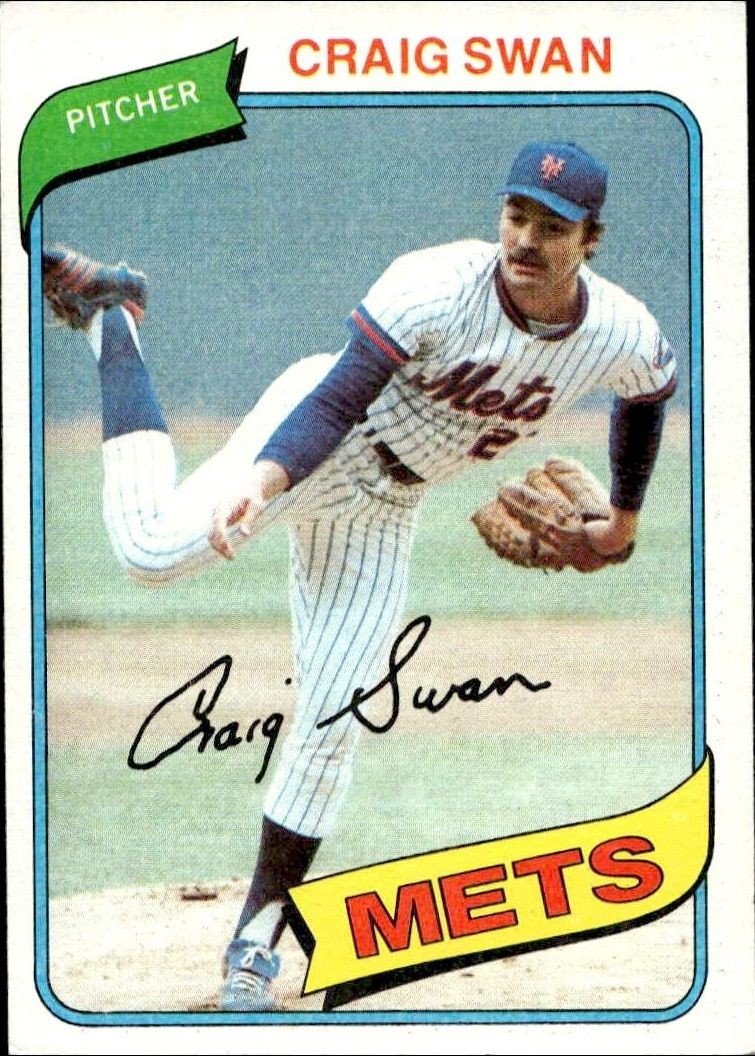 1980 Topps Craig Swan #8 trading card