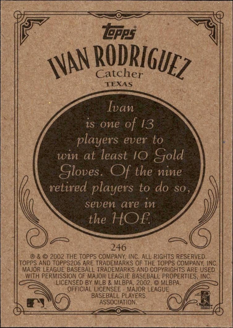 2002 Topps 206 Ivan Rodriguez #246 baseball trading card back