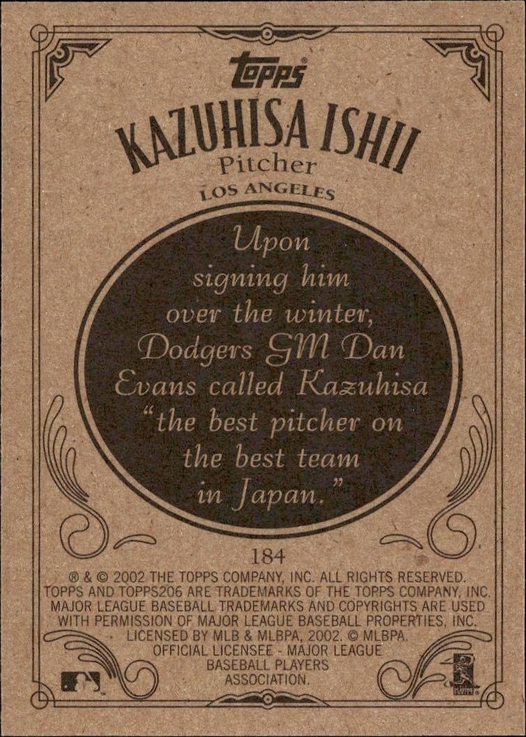 2002 Topps 206 Kazuhisa Ishii #184 baseball trading card back