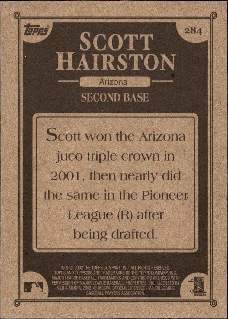 2002 Topps 206 Scott Hairston #284 baseball trading card back