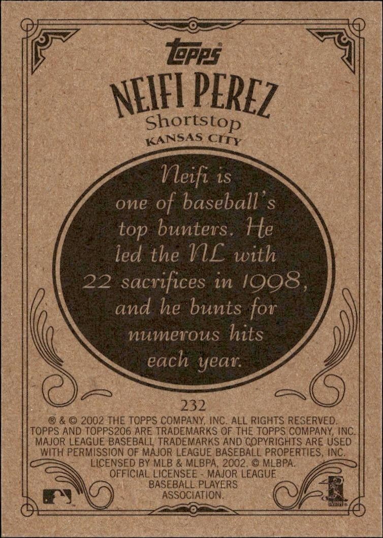 2002 Topps 206 Neifi Perez #232 baseball trading card back